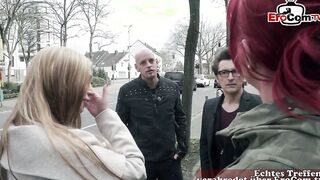 Big Titted blonde Marina flirting on the street
