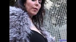 Street Slut Displays Her Gigantic Nipples