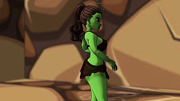A green big booty alien steps out of a portal for some bbc sex - AI powered voice overs