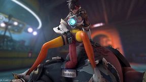 Overwatch's Tracer Takes on Roadhog's Cock & Gets a Load Inside