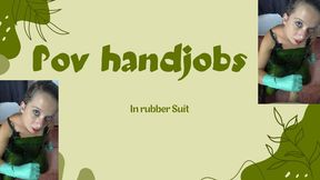 pov handjobs in rubber green rain suit