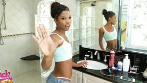 Lusty black babe Mya Mays fucked by a hard white penis