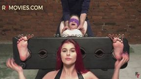 Arina - Full tickling in stocks with four hands + Foot licking by Pandora (UHD 4K MP4)