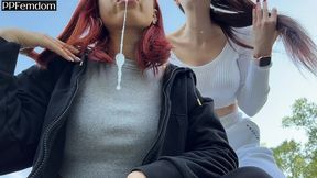 two mistresses brought you to the forest to pov spit and humiliate you and then leave you there