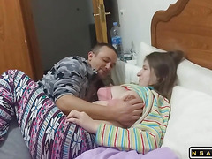 Authentic couple I try her big tits and sip her breast milk I fuck hard