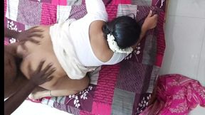 Big ass mallu aunty doggy style hard sex in white blouse and petticoat