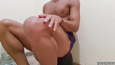 Huge cumshot in a risky place - public masturbation excite me so much - Hotsportfitboy