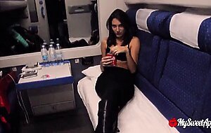 Night train gone wild: risky raw sex with a stranger in public transport