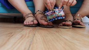 Juliette_RJ and Doce Amaran giants tasting a new product - small ones on bags - FOR MOBILE DEVICES USERS - GIANTESS FETISH - MOUTH CLOSE UP - NATURAL NAILS - DOLCE AND JULIETTE - GIANTS QUEENS - TINY BEARS - BIG BOOBS - BIG BODY