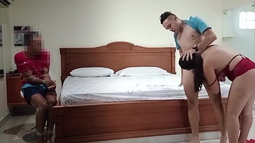 MY DAMN HUSBAND CHEATS ON ME AND I FUCK HIS BEST FRIEND IN HIS PRESENCE WHILE HE IS TIED HANDS AND FEET
