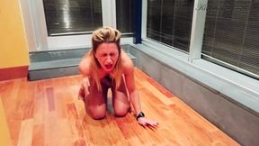 HOTEL Strip Tease: French Slut Masturbates to Intense, Risky Orgasm&#x1F4A6; with Real Squirt