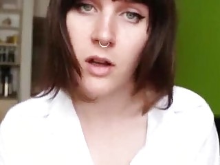 Sexy bitch talks dirty and takes a piss on you