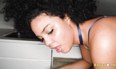 Horny Selva wanted breakfast but was smashed in the kitchen - XXX!