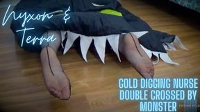 Nyxon & Terra Gold Digging Nurse Double Crossed By Monster 540p
