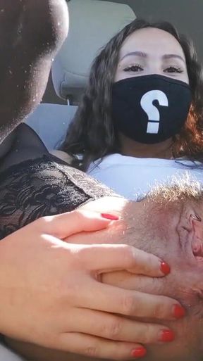 Masturbation in the car and huge orgasm from BBC