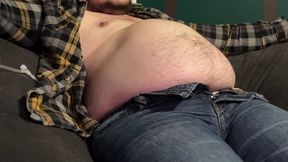 Inflating his Fat Belly