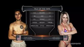 Lora Cross Dominates Tony Sting with Power Moves