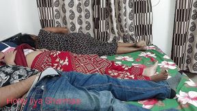 Indian Step Mom and Step Son Enjoying Sex When Stepsister Is Resting on the Same Bed