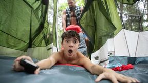 Chuck Conrad bangs Sam Ledger in the woods