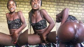 crazybitch loves to fuck her ass hole to satisfaction by her big dildoyea pls