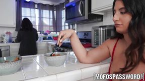Busty babe Sarah Arabic craves cock so she seduces her stepbro into fucking her