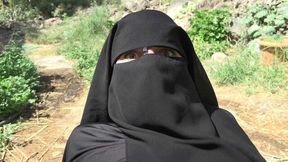 Beautiful doll in a black burka Elena Vega fucked for money