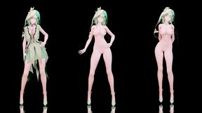 shorekeeper undress dance hentai wuthering waves say so song vertical screen mmd 3d soft green hair