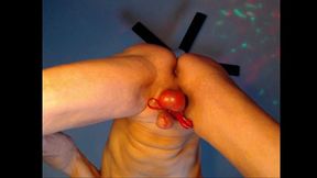 loganhuge - naked tying up my balls real tight close up! shaking cock! playing with my ass!