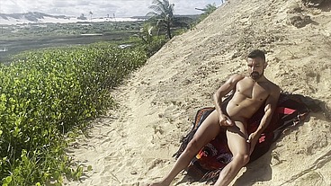 Dan walking and jerking of at the Beach