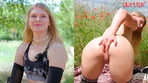 Two babes getting their freak on with plug and dildo post-bike training