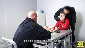 Caught! Young babe double-penetrated and fucked hard in jail - MMF security officer