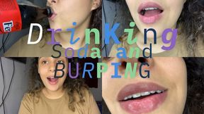 DRINKING SODA AND BURPING