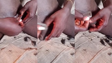 Shaving my hairy dick