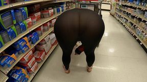 staged public flashing - transparent leggings edition