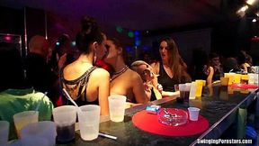 Lesbian Orgasmic Public Play at Club