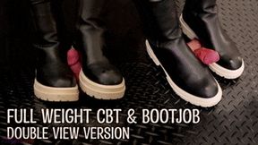 Full Weight Cock Trample and Bootjob in Black Leather Boots (Double Version) - Tamystarly - Balls Crush, CBT, Trampling, Shoejob, Stomping
