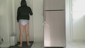 Diaper Boy desperate to get in has accident