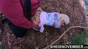 Stepdaughter's Ebony Ass Takes BBC in Public Squirt & Cumshot Scene