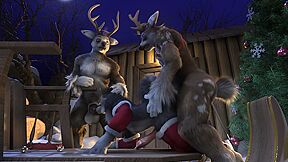 New Years Porn Cartoon With A Deer And A Wolf