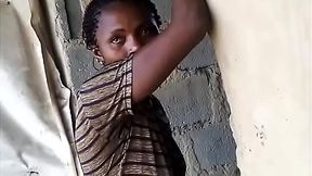 Disabled African gets dominated by stranger in abandoned building