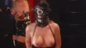 Masquerade submission with dominant mistress and toys