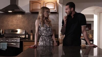 Sweet girl Jane Wilde has sexual intercourse with stepdad one last time