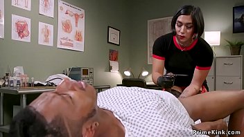Brunette Asian Doc FingerBangs Black Patient's Ass&#x1F351; & Massages Prostate
