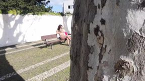 A Young Sucker Spied on Stepmommy in the Park and She Let Herself Be Touched!