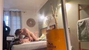 I fuck my friend's sister and cum on her ass after catching her in the shower during family dinner
