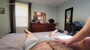 Pissplay & Handjob Thriller with Gigantic Boobs