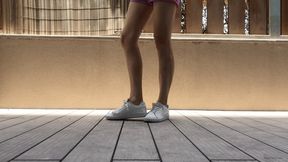 SORE FEET WITH BANDAIDS IN VERY UNCOMFORTABLE SNEAKERS - MOV HD