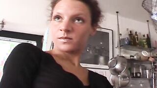 Attractive German Hot rides a penis with her trimmed twat