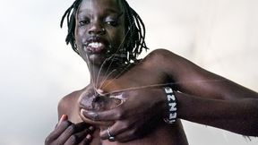 African Casting - Busty Black Teets Sucking Large White Pole