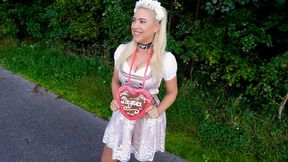 Pervert Octoberfest Whore in XXX Facial + Urine!